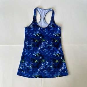 Lululemon cool racer back (size 8) royal blue/ black & neon yellow accents